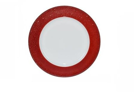 DUE ESSE CHRISTMAS Sottopiatto da Tavola Natalizio in PP con Bordo Rosso 33 cm