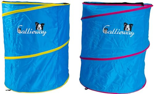 Callieway Hoopers Agility Barrel – Tonne/Fass für Hundetraining (Doppelpack, Blau) | Leicht, stabil & beschwerbar | Inkl. Transporttasche | Agility Parcours für Hunde | Blau