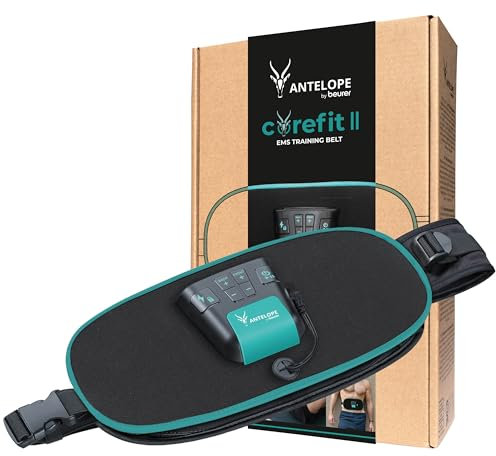 Beurer Corefit II by Antelope EMS-Trainingsgürtel, gezielte Stimulation der Bauch- und Rückenmuskulatur, effektiv für Muskelaufbau & Fettverbrennung, 9 Trainingsprogramme, für Männer und Frauen
