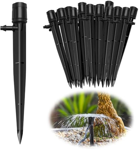 60 pcs 360 Degree Water Irrigation Drippers Drip Emitters, Adjustable Flow Drip Irrigation System Micro Watering System Accessories for 4mm/7mm Tube Automatic Drip Irrigation Kits