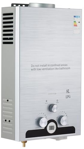 CO-Z 8L Gasdurchlauferhitzer LPG mit Sommer-Winter-Muster Tankless Warmwasserbereiter Tragbar Durchlauferhitzer Warmwasserspeicher Heißwasserbereiter Tankless Instant Boiler 13,6 Kw