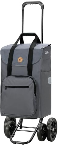 Andersen Einkaufstrolley - klappbar - 45 Liter - 4 Räder | höhenverstellbar - mit Kühlfach - belastbar 50 kg - Stahlgestell - Trolley - Quattro Shopper Wismar silbergr.