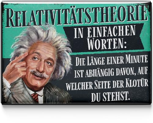 LANOLU Kühlschrankmagnete lustig- Relativitätstheorie - lustige Magnete mit Sprüchen und witzigen Motiven 8x5,5cm