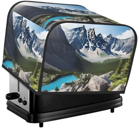 Mountains Toaster-Abdeckung, 4 Scheiben, Küche, kleine Geräte, Abdeckungen mit Taschen, Toaster-Staubschutz mit Griff oben, waschbar, Universal-Brotbackmaschinen-Abdeckung für Küche