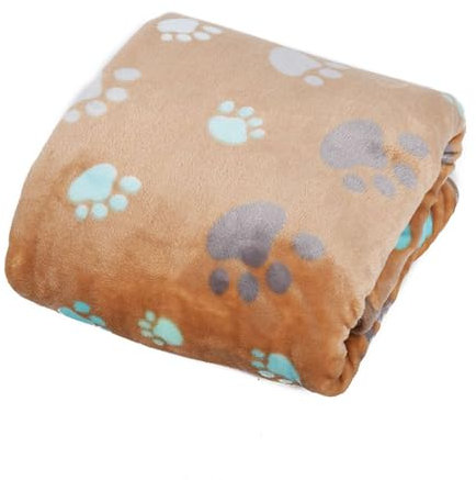 LIVEINU wasserdichte Decke für Sofa, Hundedecke Flauschig, Fleecedecke Hunde, Weiche Warme Haustier Decken, mit niedlichem Knochen-Druck, für kleine und mittelgroße Hunde, Katzen, Braun, 75x100cm
