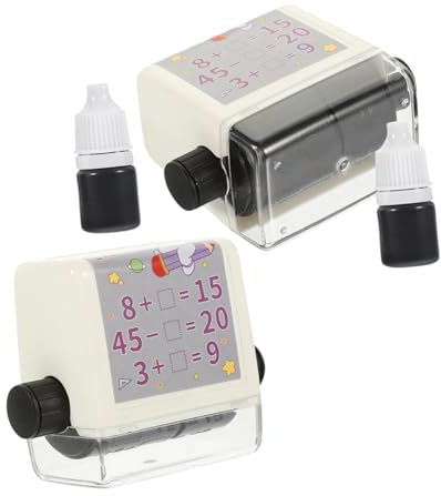 NUOBESTY 2sätze Mathematik Rollstempel Für Mädchen Automatisches Übungswerkzeug Für Addition Und Subtraktion Tragbares Mit Einstellbaren Fragen Für Kindergarten Und Grundschule