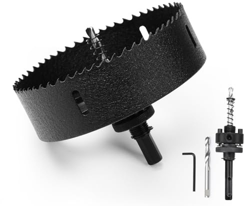Sierra de corona bimetálica de 145 mm, con vástago SDS-plus y vástago hexagonal, juego de corona perforadora para madera, yeso, metales delgados, plásticos