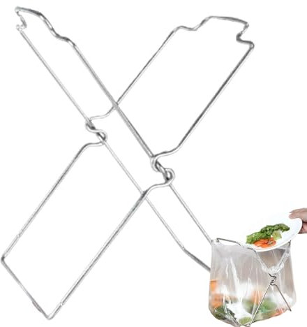 Supporto per sacco della spazzatura da tavolo, supporto per sacco della spazzatura,Supporto per sacco della spazzatura con struttura in metallo - Organizzatore multifunzionale per sacchetti della spaz