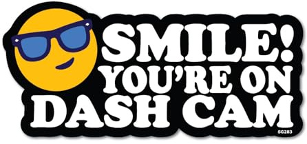 Sticker Gold 15cm - Fun Smile Your ON Dash CAM Self Adhesive Laminated Sticker - Car, Van, Sign, Warning, CCTV, Camera, Vehicle Fun, SG283