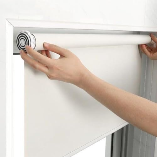tow000ack Estores para Ventanas Sin Taladrar,Persianas Enrollables Interior,Poliéster de Tela Blanca,Estor Opacos Térmico,para Ventana,Casa y Oficina,Personalizado,Ancho x Alto (165cm x 170cm)