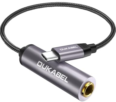 DuKabel USB C auf 6,35mm Audio Adapter USB C Stecker auf 1/4 Buchse Klinke Adapter mit Metallgehäuse & Nylonkabel kompatibel mit Smartphone, Laptop, Mischpult und Verstärker, Kopfhörer, Lautsprecher