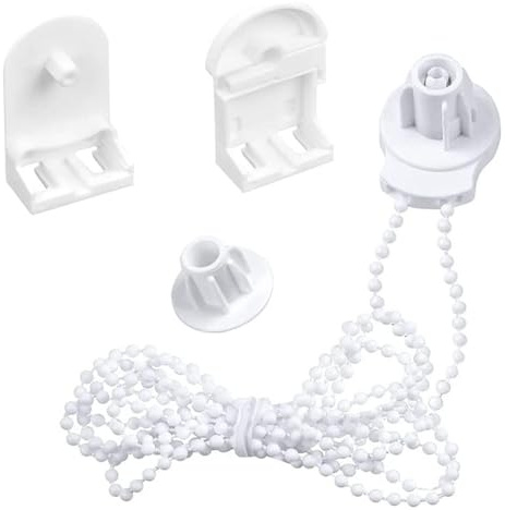 Plastic Roller Blind Kit, 25mm Curtain Roller Blind Accessories Fittings Kit with3 m beaded chain, Brackets for Home, Office & RV Window Treatments