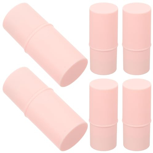 EPIGEIST 6 Stück Lippenstifthülsen aus Kunststoff Leere Lippenbalsam Behälter Tragbare Lippenstift Subtuben für Selbstgemacht Lippenpflege und Nachfüllung Rosa
