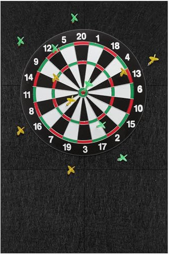 Flintronic Väggskydd för filt dartbräda, HBT: 900 x 600 x 12 mm, darttavlans kant, självhäftande, skarvad dart väggskydd, dart tillbehör, svart