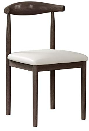Silla de comedor tapizada minimalista nórdica de hierro con respaldo para uso doméstico, diseño de nogal y cuerno, comodidad moderna para comedor y estudio