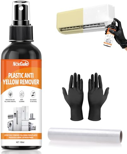 NoxGule Limpiador Antiamarilleo, Eliminador de Amarilleamiento de Plástico, Limpiador de Eliminación de Amarillamiento de Aire Acondicionado, para Aires Acondicionados, Lavadoras Refrigeradores,100ml