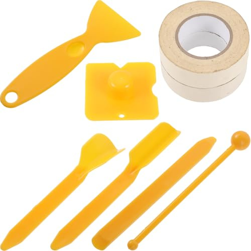 Kisangel Set di 8 Strumenti per Calafataggio e Finitura per Bagno e Cucina Spatole Resistenti e Raschietti per Sigillatura e Riparazione