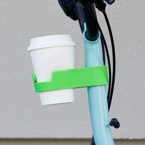 Support de tasse à café pour vélo pliable en nylon - Sans perçage - Compatible avec les tasses de 3 à 7,3 cm (vert)