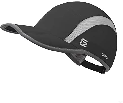 GADIEMKENSD Quick Dry Sports Hat Lightweight Breathable Soft Outdoor Run Cap (Folding Series, Black)
