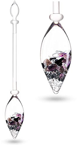 VitaJuwel GUARDIAN Edelsteinphiole mit Schwarzer Turmalin (Schörl), Amethyst & Bergkristall für Resilienz, Schutz & Klarheit