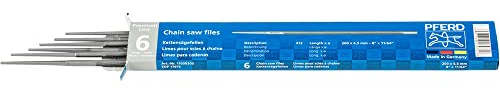 PFERD Chain Saw File Round, 6 pcs. | Dia. 11/64 inch x 8 inch Premium line with Innovative Spiral Cut | 17075 – Files for manually Quick Sharpening Chain saws