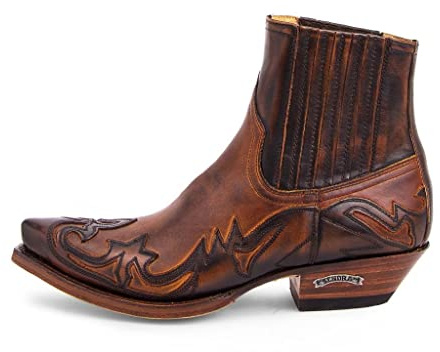 Sendra Boots - 4660 Botas Cowboy De Mujer y Hombre con Tacon y Horma de Punta - Estilo Botas Camperas en Marron - Botas Elegantes - 44