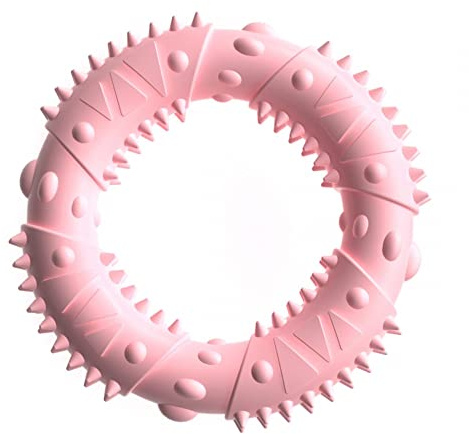 DONGKER Hundespielzeug Gummi, Naturgummi Kauring, ø 12 cm, Fun Ring, Stabil Spielerische Zahnpflege Ring Spielzeug für Welpenzähne