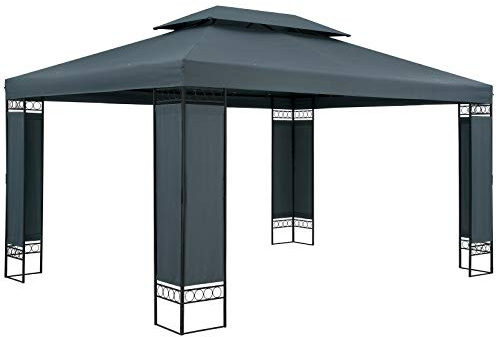 Casaria Pavillon Elda 3x4m métal Toile Hydrofuge Protection UV 50+ Tente de réception tonnelle de Jardin pergola mobilier extérieur Anthracite