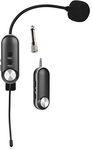 Funkmikrofon für Saxophone Microphone Guitar Mike, Wireless U Segment Speaker Stage Outdoor Musical Instrument Accessor Wireless Microphones + Receiver Headset