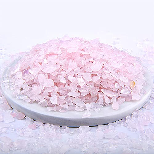 Bunte 3-5MM 20G 50G 100G gemischte natürliche Kies Chip Perlen unregelmäßige Energie Edelstein Perlen für Aquarium Bonsai Dekoration-Pink Quartz_20G