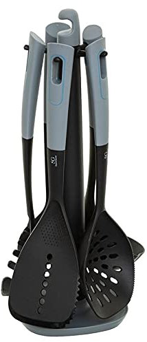 VZ Set 5 Utensili da Cucina con Supporto in Nylon Alimentare Resistente alla Temperatura