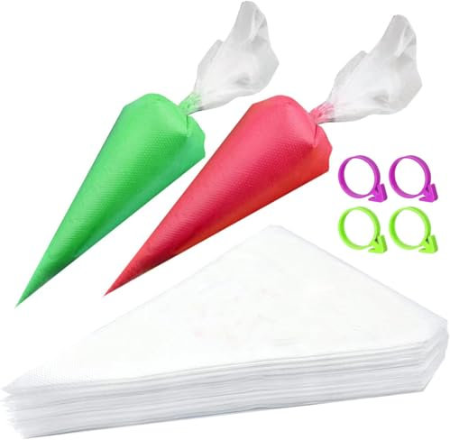 Sac a Poche USA e Getta, 100 Pezzi Sacchetto per Pasticceria e Getta, Transparent per Decorazioni Cupcake, Pasticceria, Dolci, Torte(30 x 20cm)