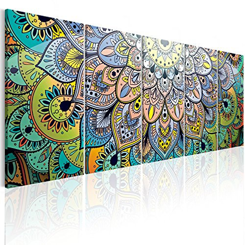 murando - Akustikbild Mandala 5 tlg - Bilder Akustikschaum Schallschutz Wand Deko Kunst Akustikpaneele Wandpaneele Schalldämmung Wandbild Schallabsorber Akustikplatten Abstrakt Kunst f-A-0618-b-m