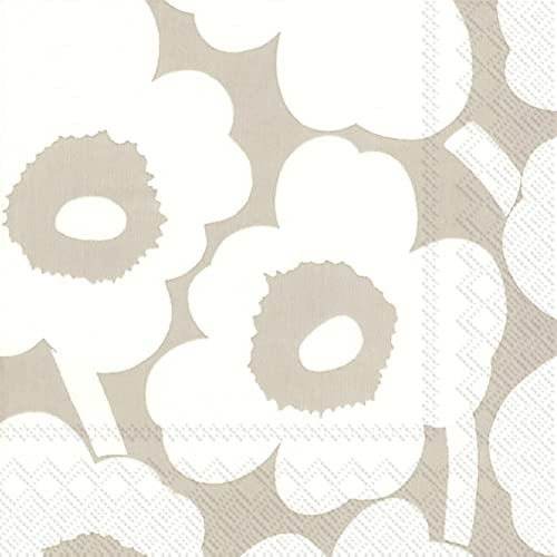 IHR Ideal Home Range - Papierservietten Marimekko UNIKKO linen cream 20 St. Cocktail-Servietten 25 cm x 25 cm