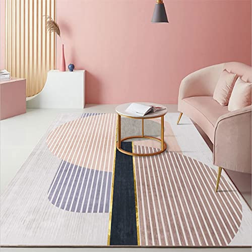 DJHWWD outdoorteppiche Teppich Büro Wohnzimmer Rosa Rechteckig Schlafzimmer Bodenmatte Kinderzimmer Anti-Rutsch-Teppich Verschleißfest webteppich 80X120CM