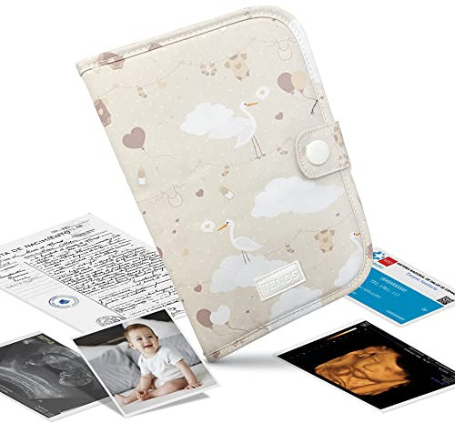 TENDS Portadocumentos bebé- Porta documentos bebe como organizador de tarjetas o cartillas médicas y cosas para bebes - Carpeta de bebe ideal como regalos originales para bebes recien nacidos