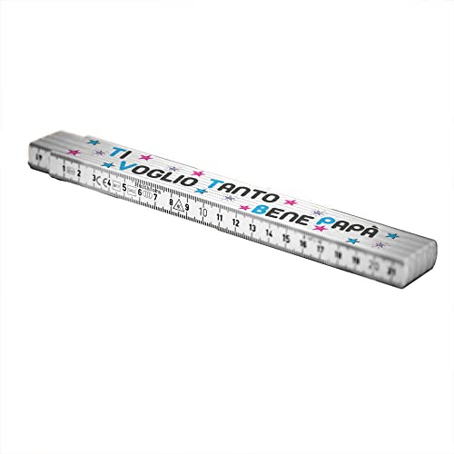 Ti Voglio Tanto Bene Papà Metro pieghevole Personalizzato Idea regalo Festa Del Papà Natale Compleanno Nonno Babbo per Ogni Occasione Padre Dad Nonni Fai Da Te Lavori Casa 2mt (Bianco)