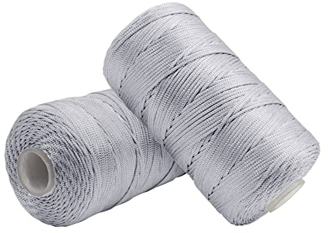 Uiopa Makramee Garn 1,5mm x 400m, Nylonschnur Bändchengarn für Häkeltasche, Häkelgarn Schmuckband Farbig für Häkeln, Stricken, Dekoration, DIY-Projekte