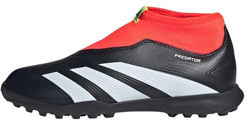 adidas Unisex niños Predator 24 League Laceless Turf Boots, Core Black / Cloud White / Solar Red, 28 EU