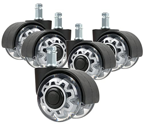 Bürostuhl Rollen 5pcs Geräuschlose Hartbodenrollen Für Bürostühle Passend Für 11mm x 22mm, Gaming Stuhl Rollen Zum Schutz Des Bodens