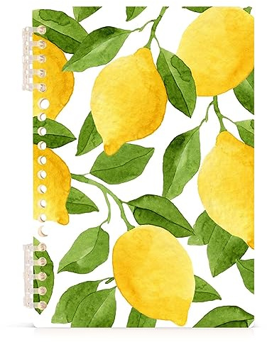 YOUJUNER Notizblock Gelbe Zitrone Spiralblock Notizbuch Notebook Journal, A5, 60 Blatt, 120 Seiten, 80 g Papier
