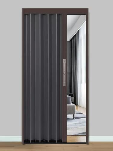 Schiebetür Falttür falttüren innentüren Abschließbare Akkordeontüren Für Zimmer, Faltbares Schiebetürsystem Auf Schienen Für Büro/Terrasse/Badezimmereingang/Hinterhof, Aluminium (Color : WxH, Siz