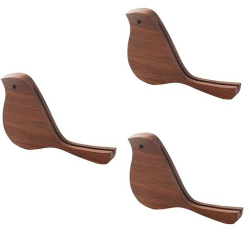 Operitacx 3stücke Kleiner Vogel Holzständer Für Tischkalender Und Postkartenhalter Dekorative Holzfigur Für Schreibtisch Und Zuhause Walnuss