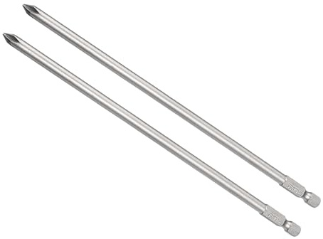 CoCud 2-Pezzi Croce Croce Avvitatore PH1 200mm Lungo 1/4 Esagonale Gambo | Punte, Croce Trapano Punta Potenza Impatto Guida, S2, magnetici