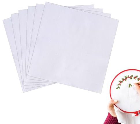 KGDUYC Tela Aida per Cucito, Panno da Ricamo a Punto Croce Bianco, 11CT, 100% Cotone, 30 * 30 cm (6 Pezzi)