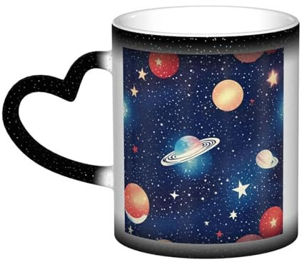 Idea de regalo única para hombres y maridos, tazas mágicas de cerámica sensibles al calor, taza de café personalizada, espacio del universo del cielo estrellado