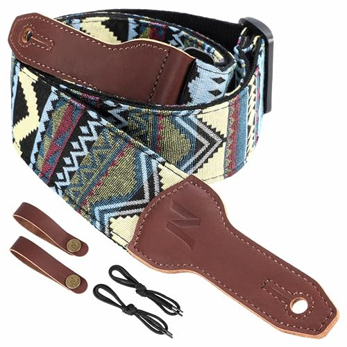 Nefelibata Banjo-Gurt, 5,1 cm breit, Vollnarbenrindsleder, Gitarrengurt