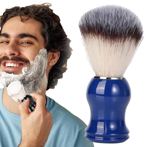 Brocha de afeitar para crema de afeitar, portátil, calidad de peluquería, con mango ergonómico, para hombre barbudo, cumpleaños, día del padre