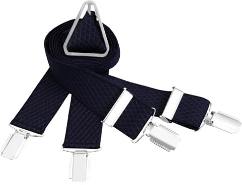 LINDENMANN Hosenträger Herren marine X-Form elastisch und längenverstellbar Made in Germany, Größe/Size:110, Farbe/Color:blau
