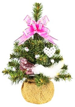 Geschmückter künstlicher Weihnachtsbaum mit 13 Ornamenten Tiny 2 im Topf 25 cm